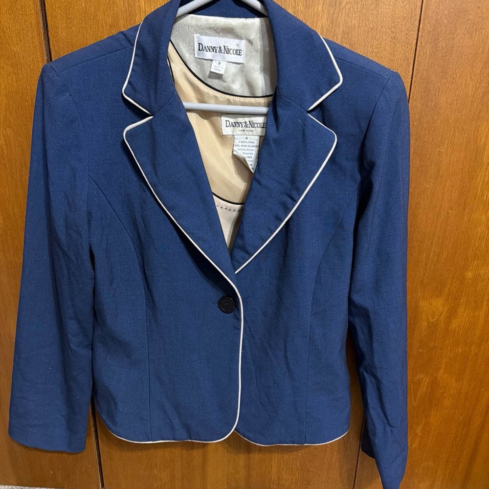 Vintage Danny & Nicole Navy Blazer and Tank with White Piping